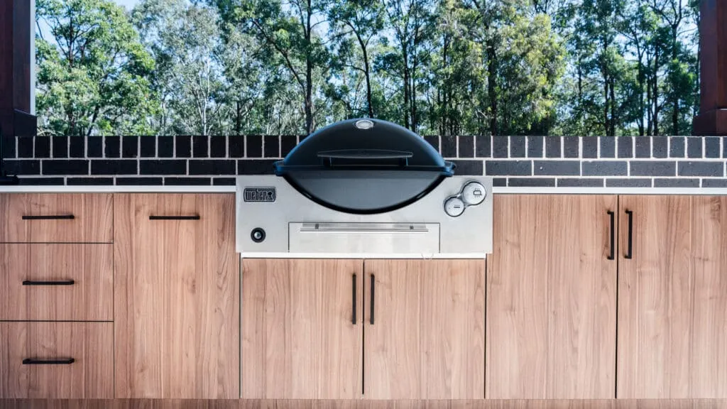 Built-in barbecue in the outdoor living area
